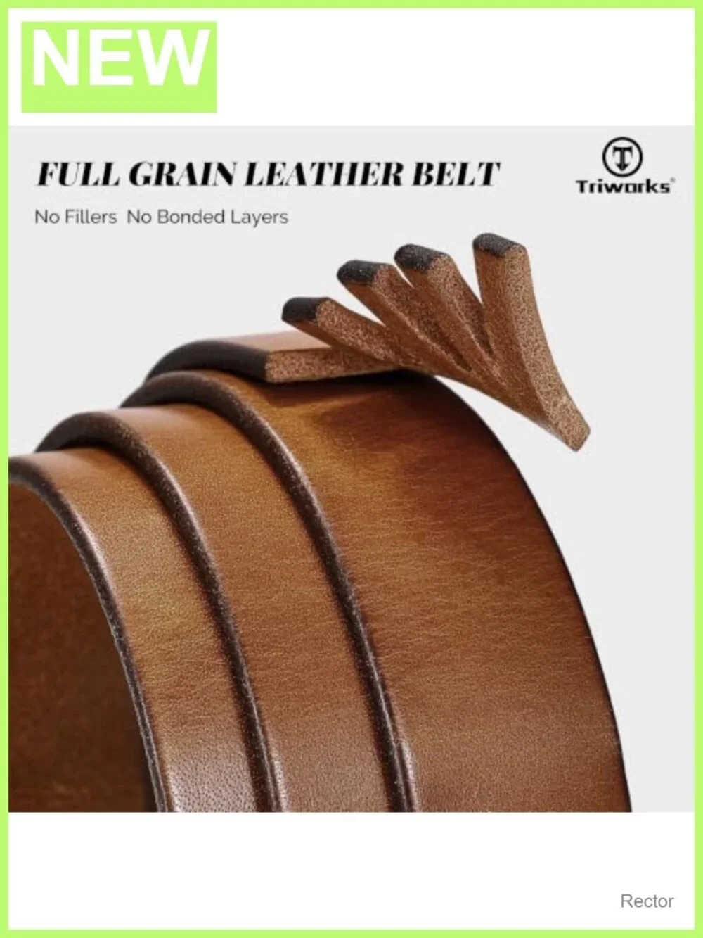 Women's Full Grain Leather Belt for Jeans, 1.1